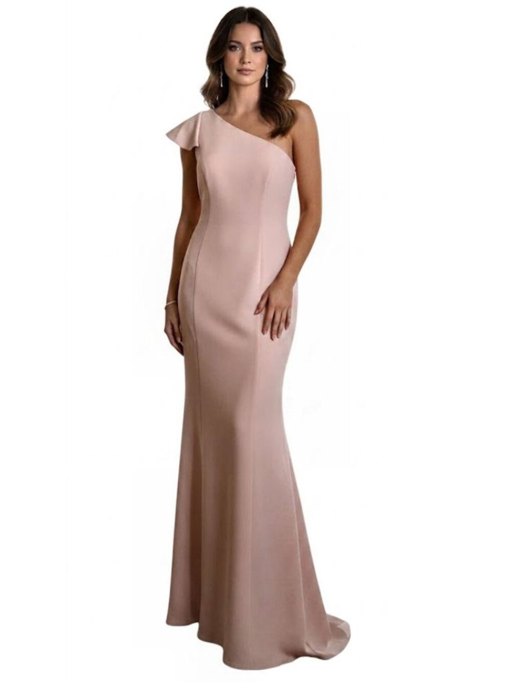 Vince Camuto Bow Detail One Shoulder Full Length Gown, Pink Women's Size 6